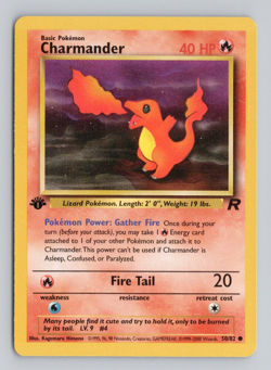 Charmander 50/82 Team Rocket 1st Edition Pokemon Card LP - Image 1