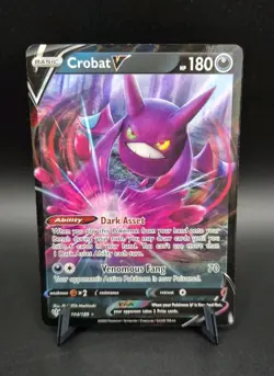 Pokemon Card Crobat V 104/189 Darkness Ablaze Half Art Rare Near Mint - Image 1