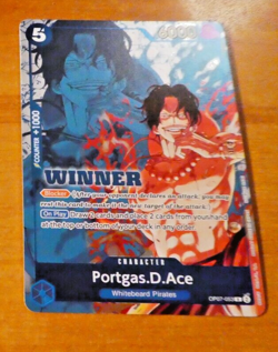 ONE PIECE ENGLISH CARD PROMO HOLO CARTE Portgas D Ace OP07-053 WINNER JCC MINT - Image 1