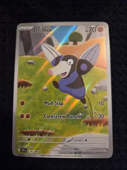 Pokemon Drilbur Sv: Black Bolt Illustration Rare Holo Beast Card 124/086 EN 2025 - Image 1