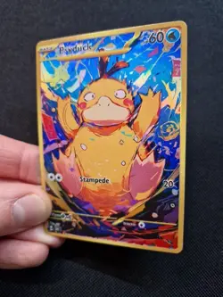 Psyduck Holo Full Art Gold Rainbow Holo Custom Promo Art Card - Image 3