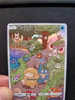 Psyduck Full Art Rainbow Holo Forest Friends Custom Promo Art Card - Image 2