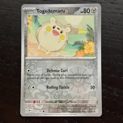 Togedemaru 151/197 Pokemon Obsidian Flames SV03 Reverse Holo Common Card NM - Image 1