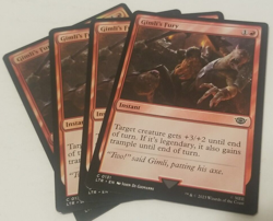 MTG Lord of the Rings C Gimli's Fury #0131 PLAYSET 4x 1 FOIL / 3 REG - Image 1
