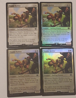 MTG 4X Nimble Hobbit The Lord of the Rings: 3X FOIL/1X Reg 0023 - Image 1