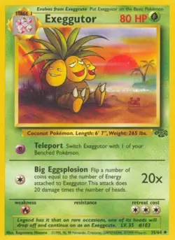 35/64 Exeggutor - Jungle - Uncommon Pokemon TCG Card - Image 1