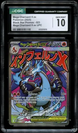 CGC 10 GEM MINT Mega Charizard X Ex MEP 023 Black Star MEP023 Pokemon Card 015 - Image 1