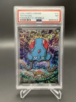 2000 Topps Chrome Pokemon Sparkle Tentacool PSA 7 - Image 1