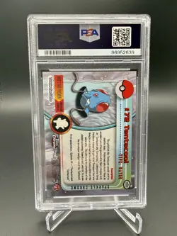 2000 Topps Chrome Pokemon Sparkle Tentacool PSA 7 - Image 2