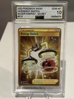2022 Pokemon SWSH Full Art Energy Switch Silver Tempest Secret Gold 212 AGS 10 - Image 1