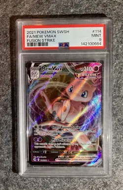 Pokemon TCG PSA 9 Mew VMAX 114/26 Fusion Strike - Image 1