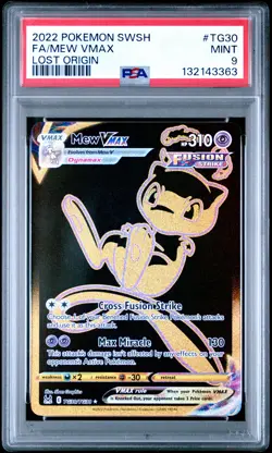 2022 Pokemon Sword & Shield Lost Origin #TG30 Fa/Mew Vmax PSA9 - Image 1