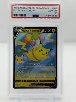 2021 POKEMON CELEBRATIONS #006 FLYING PIKACHU V PSA 10 - Image 1