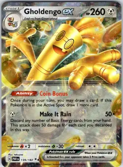 GHOLDENGO EX 139/182 PARADOX RIFT POKEMON NM/M - Image 1