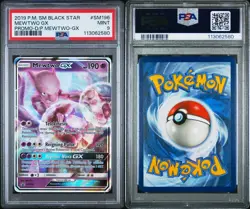 2019 Pokemon SM Black Star Promo Mewtwo GX SM196 PSA 9 Mint! - Image 3