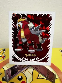 2022 POKEMON Prizma Sticker #244 Entei Gold Star Holo Peru - Image 1