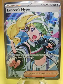 Emcees’s Hype 220/182 Destined Rivals Ultra Rare Full Art Pokemon TCG - Image 1