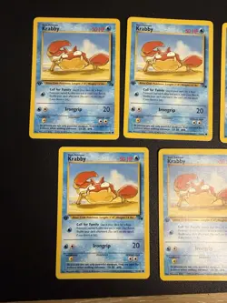 Pokemon TCG Krabby Fossil 51 Regular 1st Edition Common - Lot Of 5 51/62 - Image 2