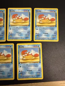 Pokemon TCG Krabby Fossil 51 Regular 1st Edition Common - Lot Of 5 51/62 - Image 3