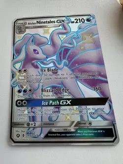 Pokemon Alolan Ninetales GX SV53/SV94 Hidden Fates Shiny Vault Full Art Holo NM - Image 2