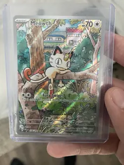 Pokemon TCG Meowth 106/094 Illustration Rare Full Art Holo Phantasmal Flames - Image 1