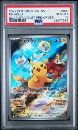 PIKACHU 001/SV-P SCARLET & VIOLET PRE-ORDER POKEMON JAPANESE PSA 10 GEM MINT - Image 1