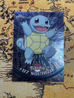 Pokemon 2000 Topps Chrome Pokemon Series 1 #07 Squirtle Pokemon T.V. NM - Image 1
