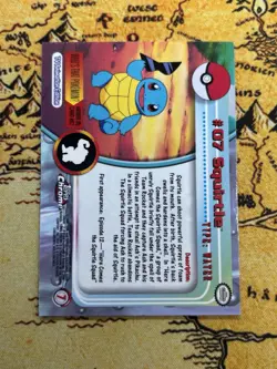 Pokemon 2000 Topps Chrome Pokemon Series 1 #07 Squirtle Pokemon T.V. NM - Image 2