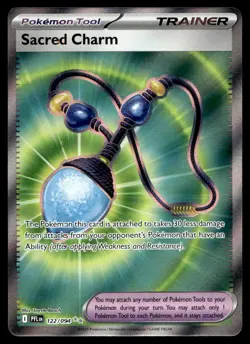 NM ME02: Phantasmal Flames Sacred Charm Ultra Rare 122/094 Pokemon TCG - Image 1