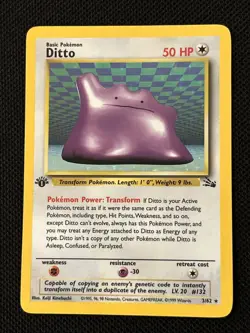 Pokemon Ditto 3/62 (1sr Edition) Fossil Holo *Near Mint* - Image 1