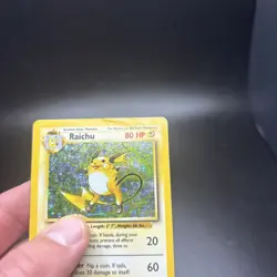 Pokemon Raichu 14/102 Base Set Holo 80 HP Holo Rare 1999-2000 English MP/HP -c - Image 5