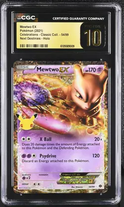 CGC 10 PRISTINE Mewtwo EX 54/99 Celebrations - Classic Coll. Pokemon - Image 1