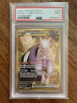 Rocket's Mewtwo EX Pokemon Destined Rivals Hyper Rare #240 PSA 9 - Image 1