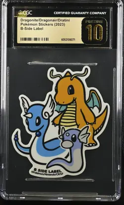 2023 POKEMON STICKERS B-SIDE LABEL DRAGONITE DRAGONAIR DRATINI CGC 10 PRISTINE - Image 1