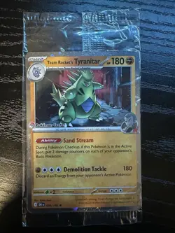 Team Rockets Tyranitar Destined Rivals Promo Card 096/182 Pokemon Center Stamped - Image 1