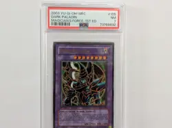 2003 YU-GI-OH! MFC-105 DARK PALADIN PSA 7 1st edition - Image 1