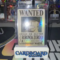One Piece Roranoa Zoro Wanted Bounty Poster Card Foil BOR-011 Thousand Sunny - Image 2