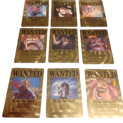 Straw Hat Pirate Crew✨9 One Piece Wanted Poster Gold Card Collectible✨ - Image 1