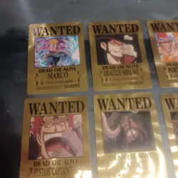Straw Hat Pirate Crew✨9 One Piece Wanted Poster Gold Card Collectible✨ - Image 2