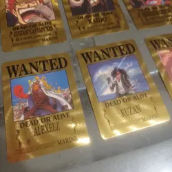 Straw Hat Pirate Crew✨9 One Piece Wanted Poster Gold Card Collectible✨ - Image 4