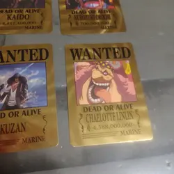 Straw Hat Pirate Crew✨9 One Piece Wanted Poster Gold Card Collectible✨ - Image 5