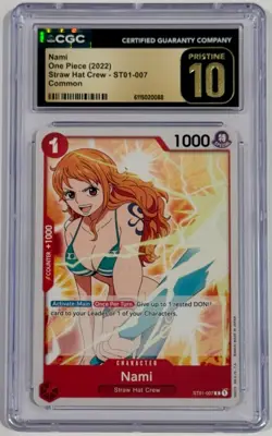2022 One Piece Nami ST01-007 CGC 10 Pristine Straw Hat English - Image 1