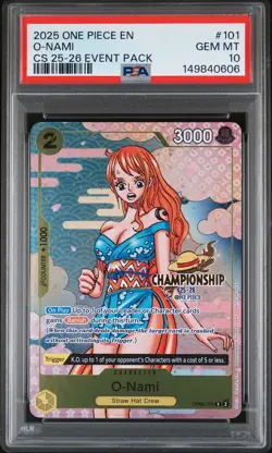 2025 ONE PIECE CHAMP 2025-26 EVENT PACK #101 O-NAMI PSA 10 - Image 1