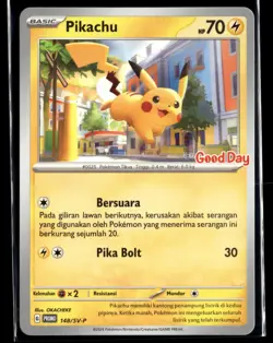 Pikachu 148/SV-P Good Day Indonesia Promo Indonesian Pokemon Card (LP) - Image 1