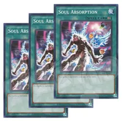 Yugioh - Soul Absorption x 3 - NM - Plus Free Holographic Card - Image 1