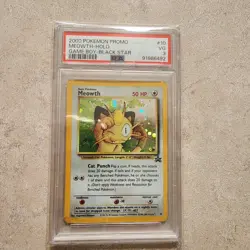 2000 POKEMON PROMO GAME BOY BLACK STAR #10 MEOWTH-HOLO PSA 3 Very Good - Image 1
