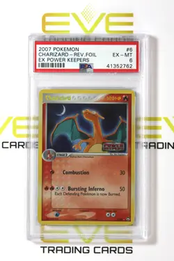 Graded Pokemon Card - #6/108 2007 Charizard EX Power Keepers Reverse Foil -PSA 6 - Image 1