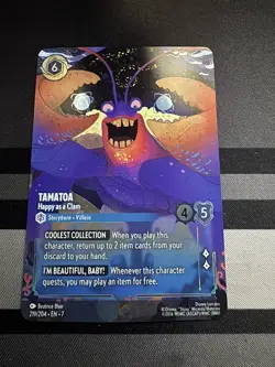 Disney Lorcana TAMATOA Happy as a Clam ENCHANTED FOIL 219/204 - Image 1