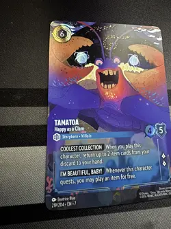 Disney Lorcana TAMATOA Happy as a Clam ENCHANTED FOIL 219/204 - Image 2