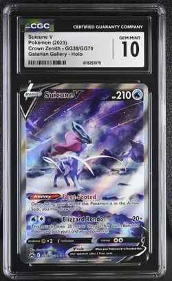 ✨✨ CGC 10 Suicune V GG38/GG70 Crown Zenith Alt Art Pokemon Card English - Image 1